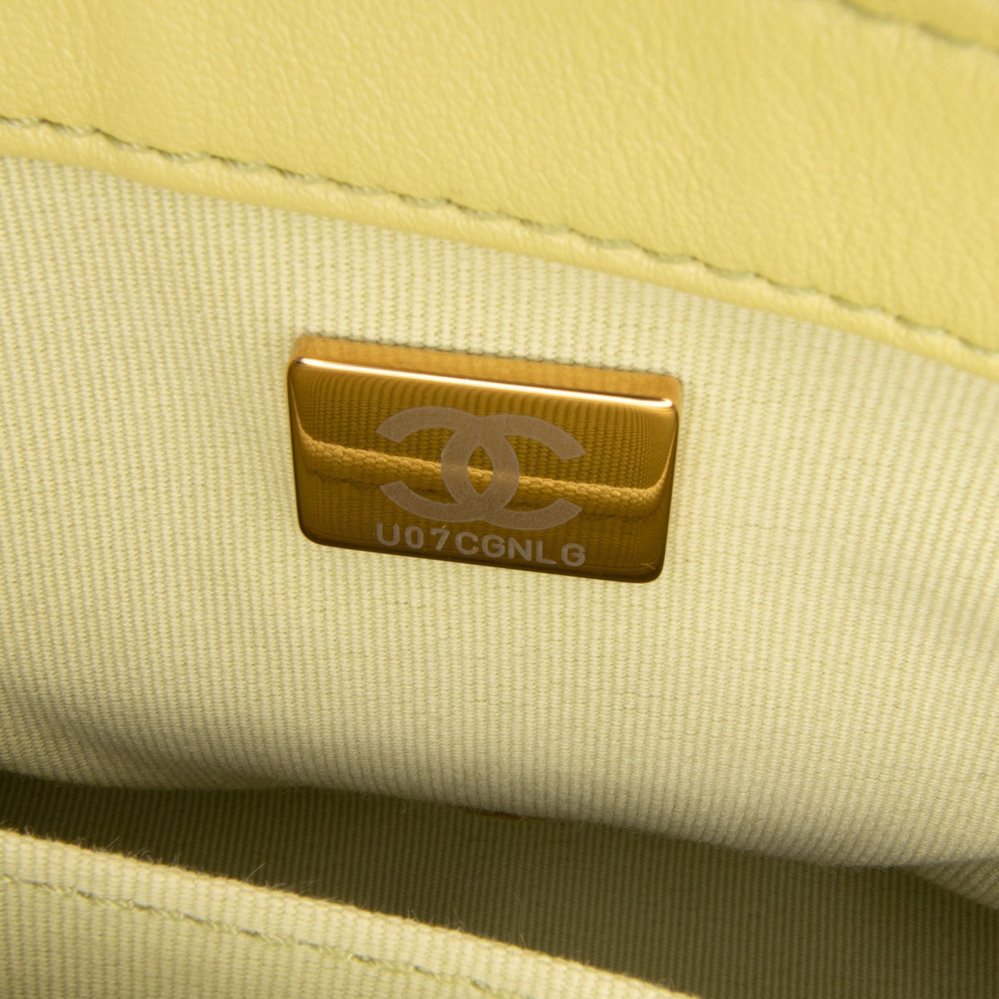 Chanel Mini Quilted Lambskin Oval Logo Chain Top Handle Flap Green
