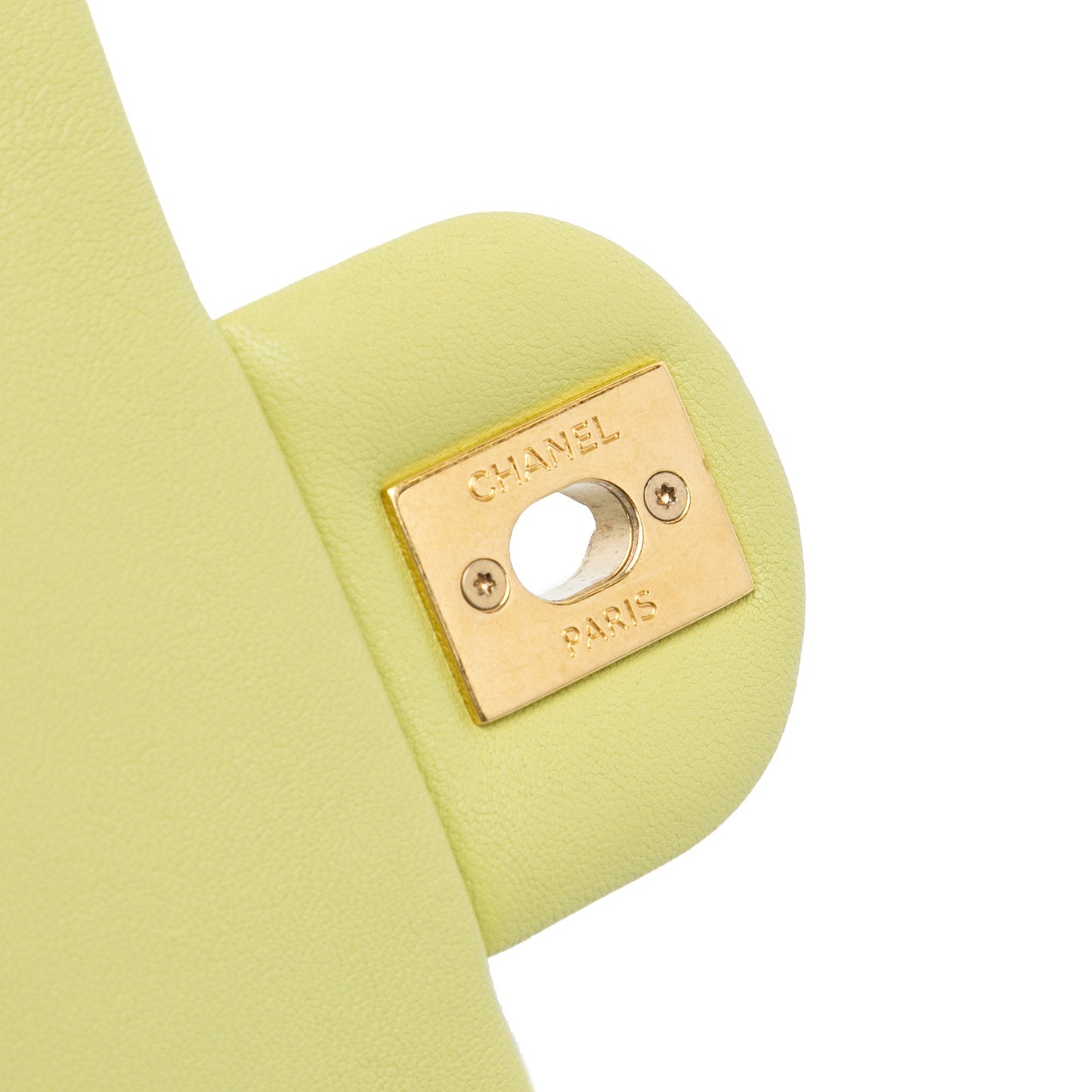 Chanel Mini Quilted Lambskin Oval Logo Chain Top Handle Flap Green