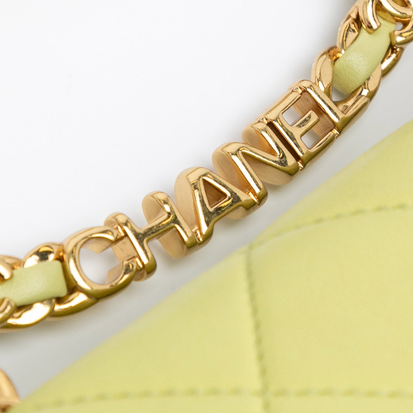 Chanel Mini Quilted Lambskin Oval Logo Chain Top Handle Flap Green