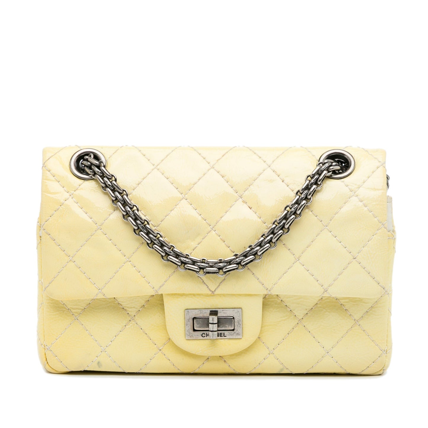 Chanel Mini Reissue 2.55 Patent Double Flap Yellow
