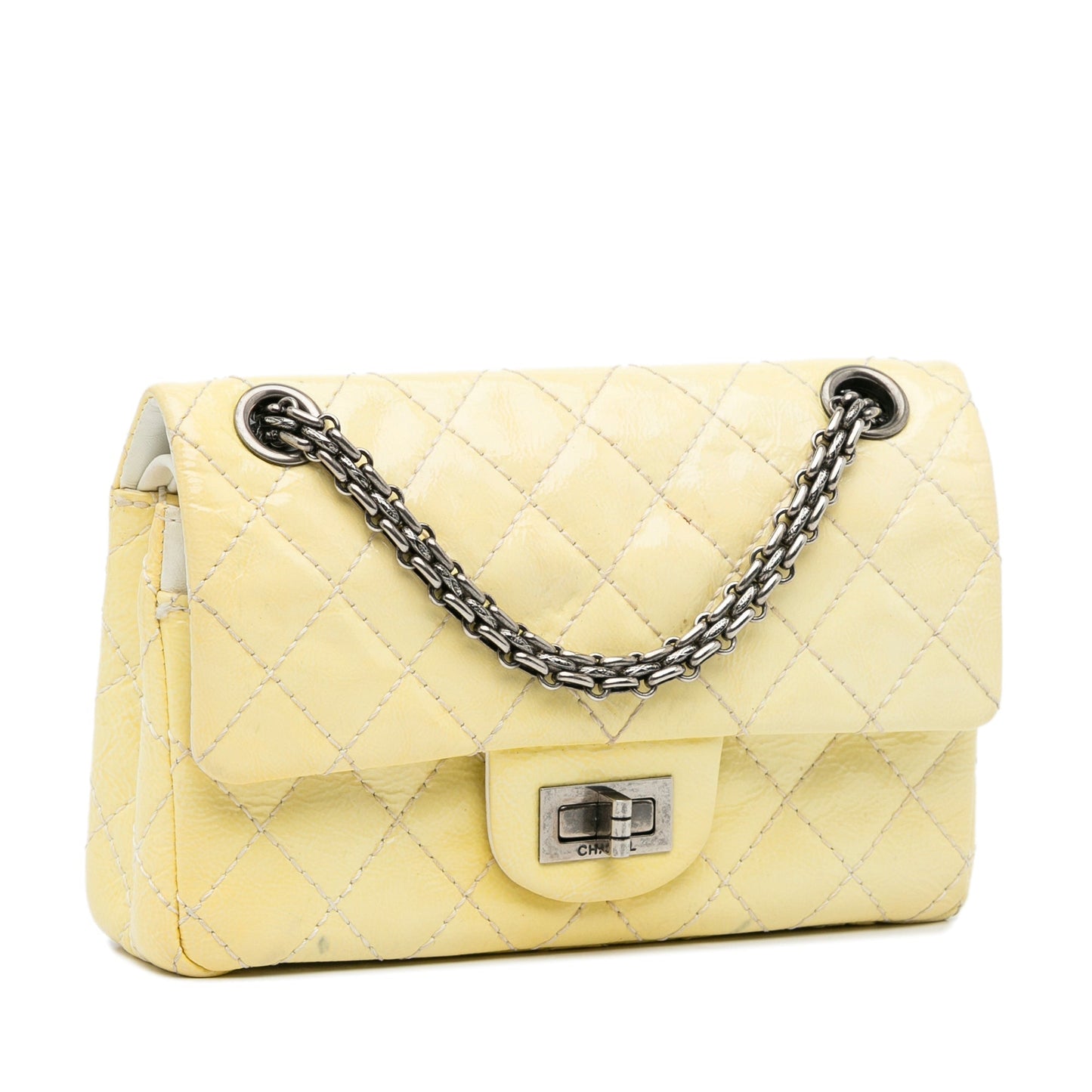 Chanel Mini Reissue 2.55 Patent Double Flap Yellow