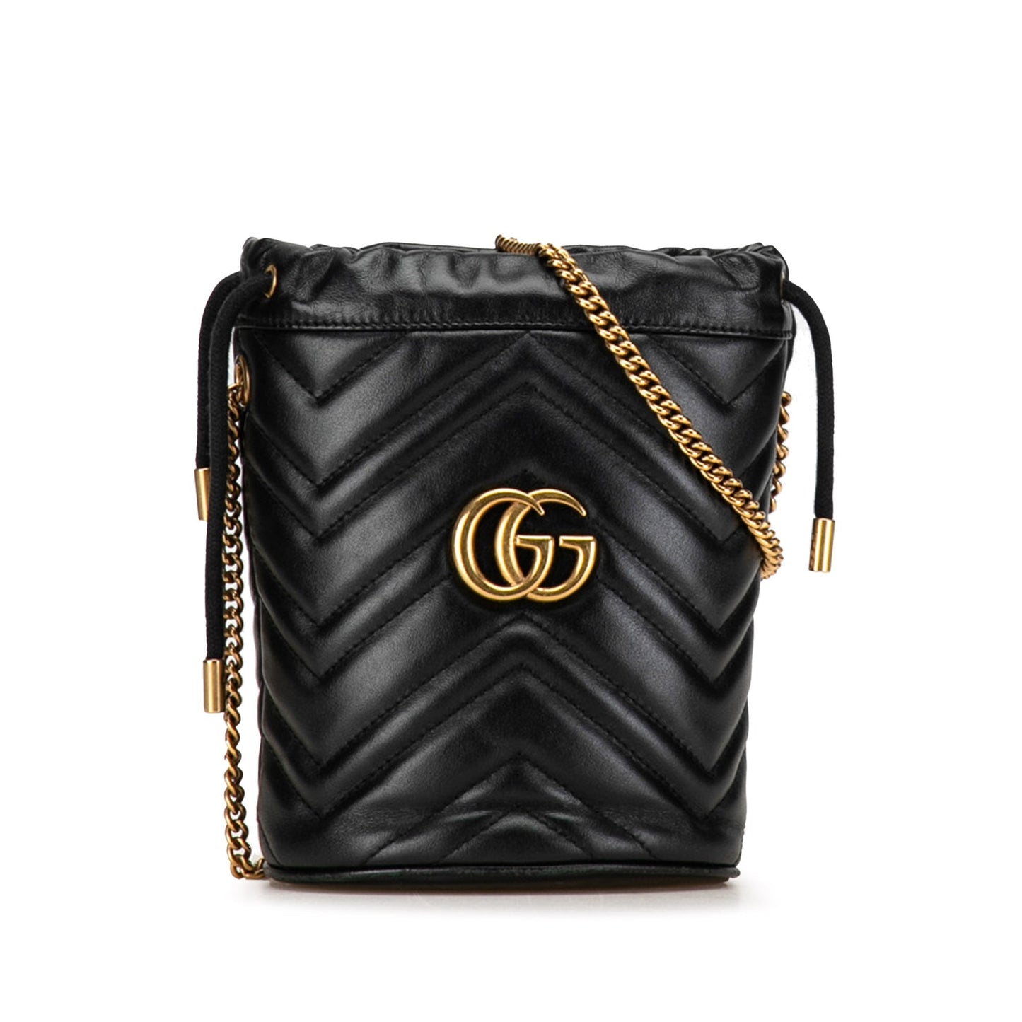 Gucci Mini GG Marmont Matelasse Bucket Bag Black