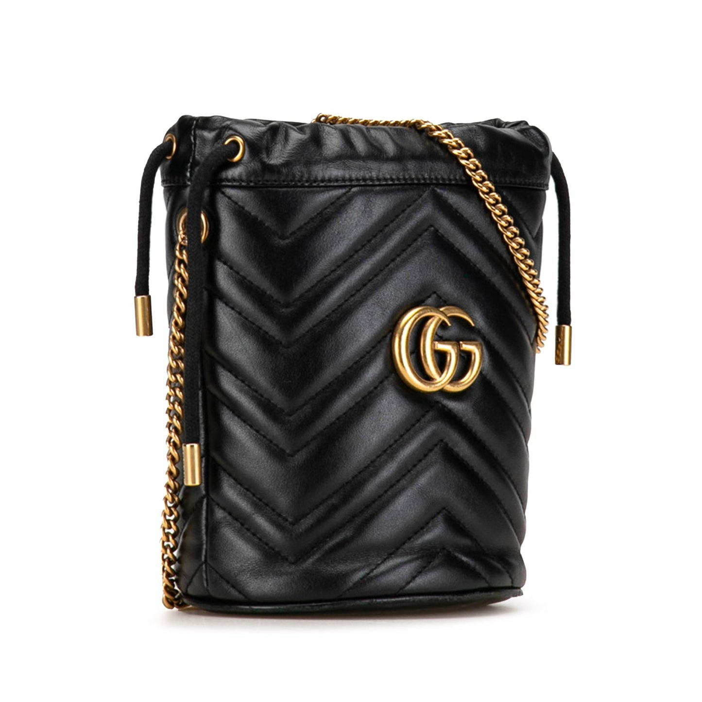 Gucci Mini GG Marmont Matelasse Bucket Bag Black