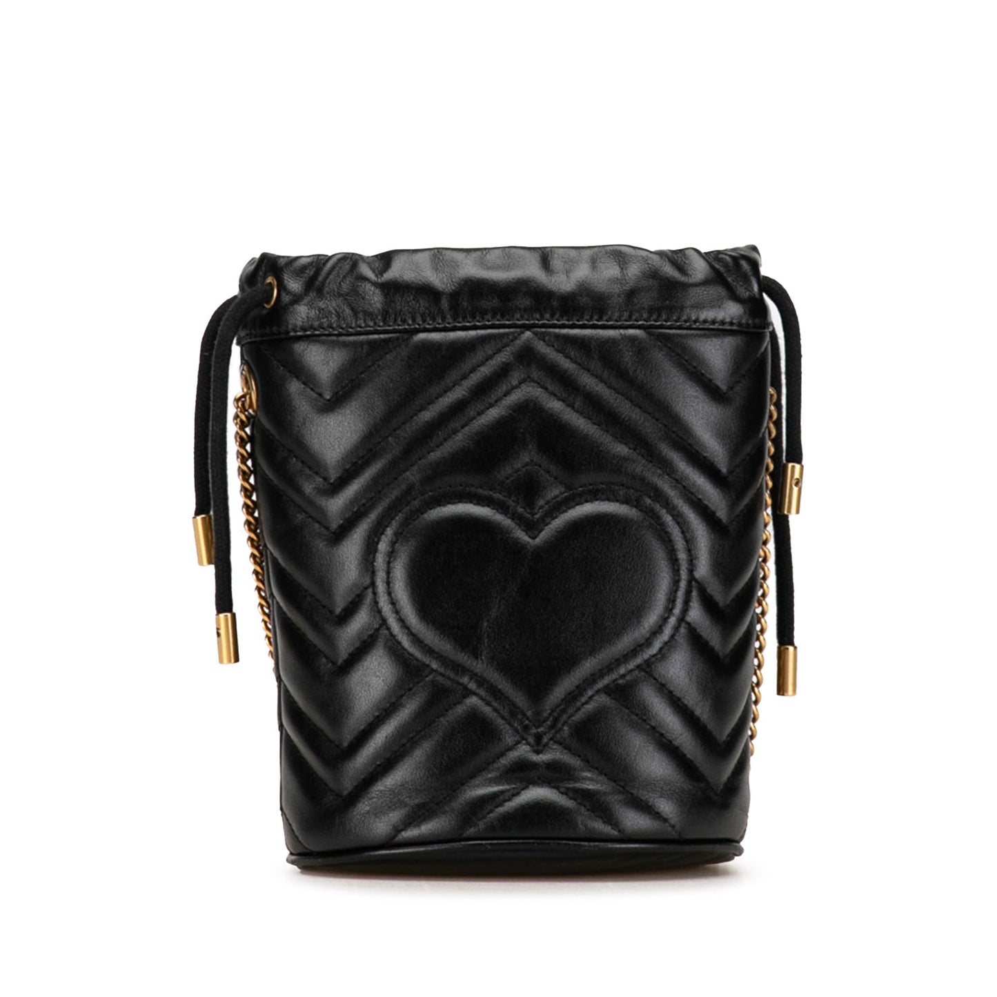Gucci Mini GG Marmont Matelasse Bucket Bag Black