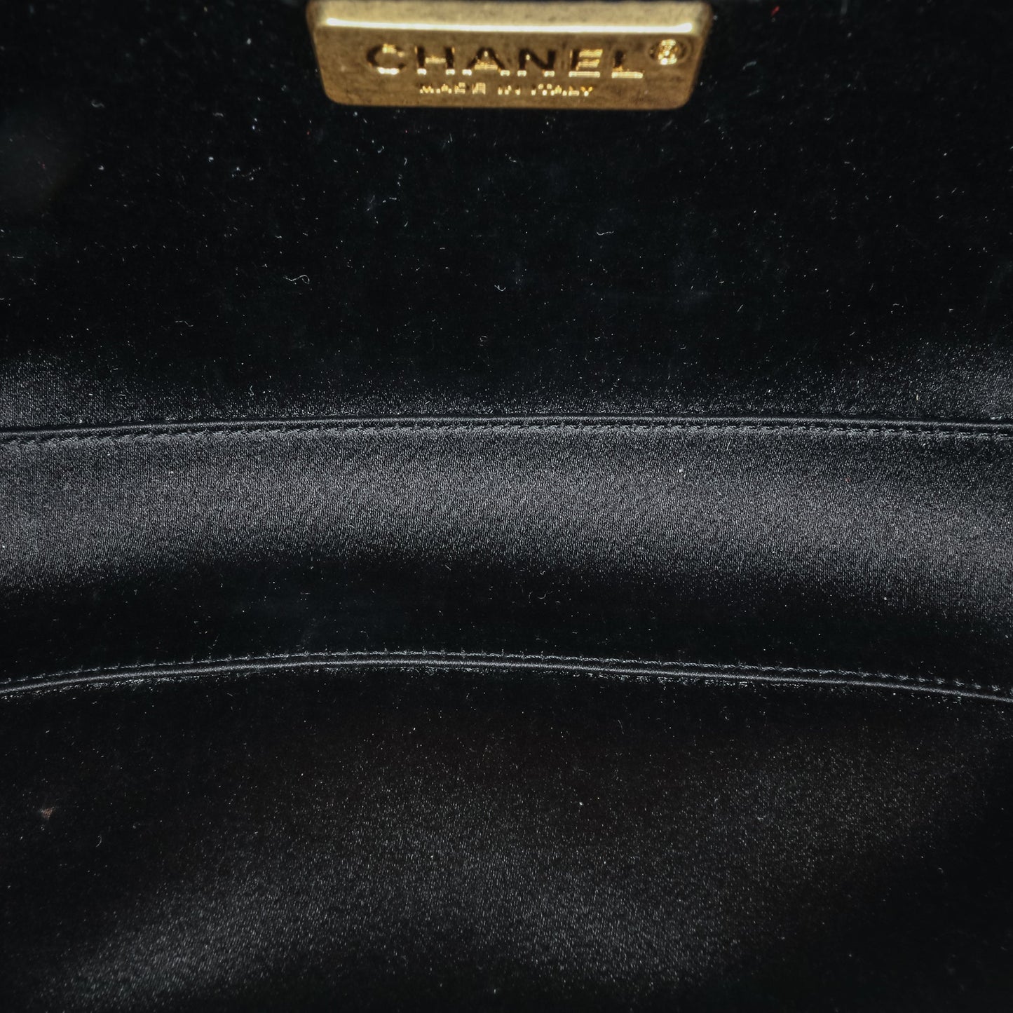Chanel Quilted Lambskin Studded Chain Around Clutch with Chain Black