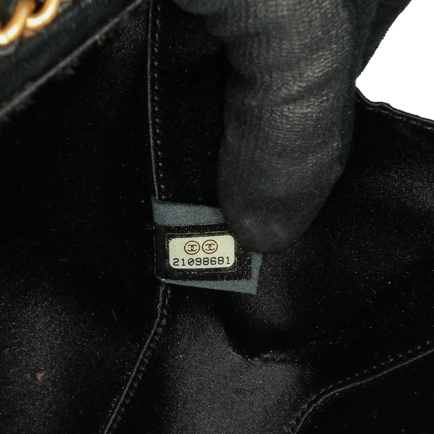 Chanel Quilted Lambskin Studded Chain Around Clutch with Chain Black