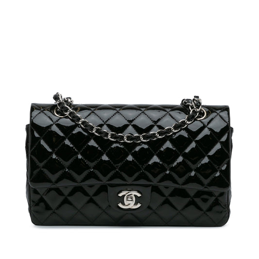 Chanel Medium Classic Patent Double Flap Black