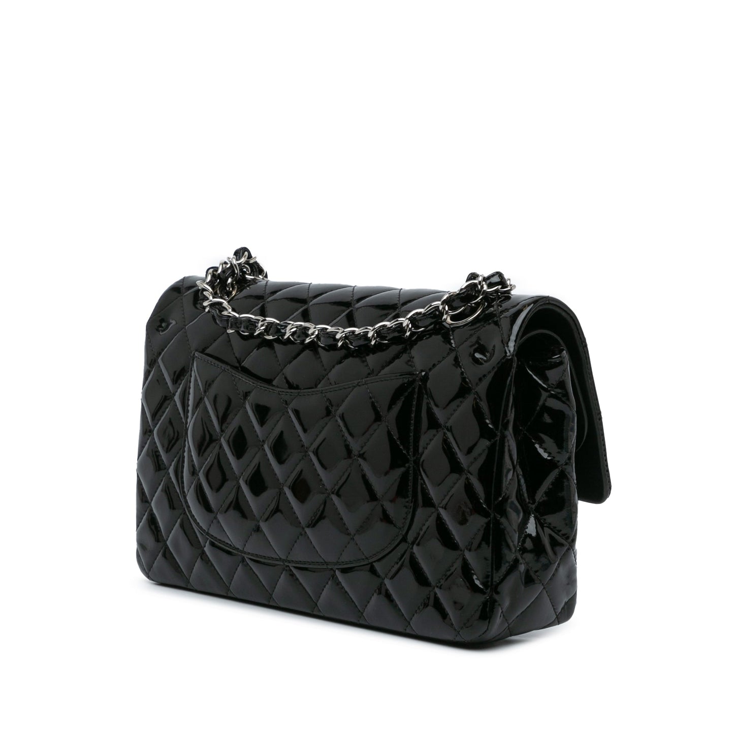 Chanel Medium Classic Patent Double Flap Black