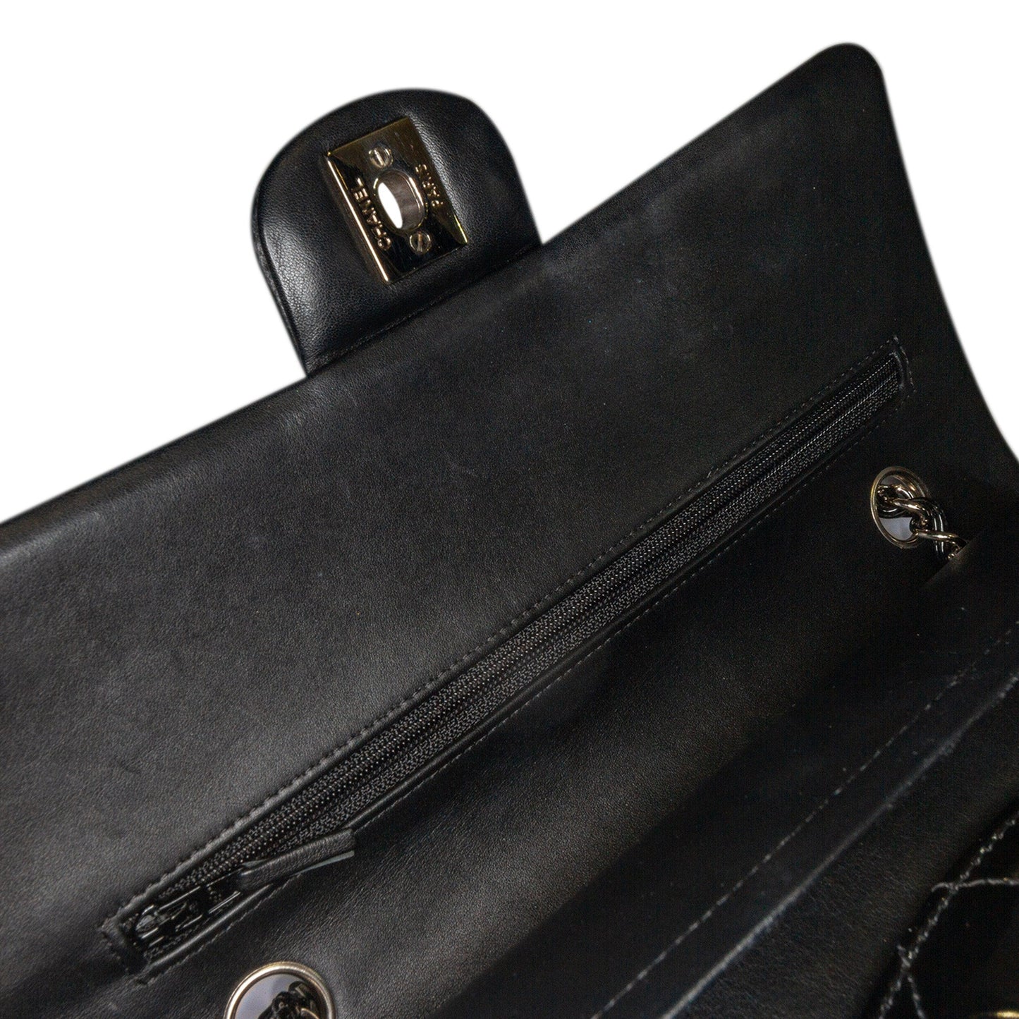 Chanel Medium Classic Patent Double Flap Black