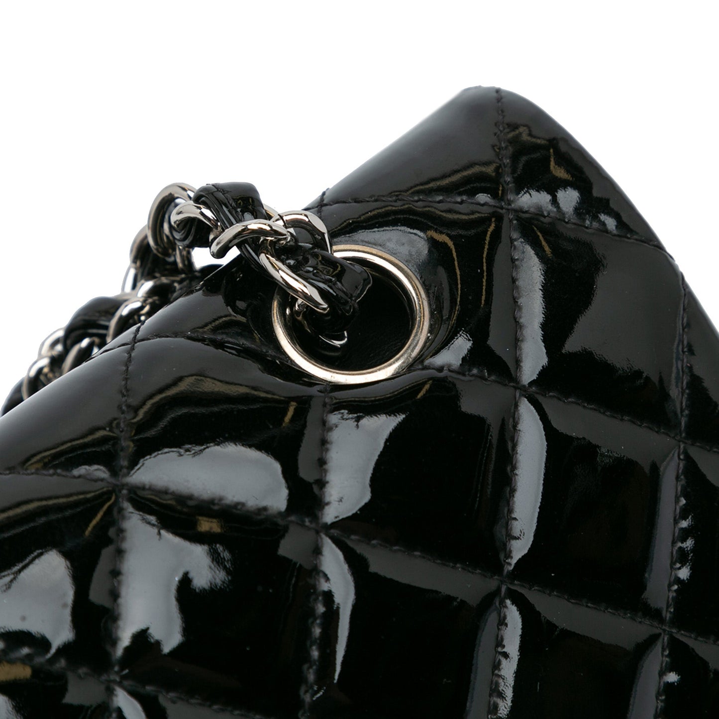 Chanel Medium Classic Patent Double Flap Black