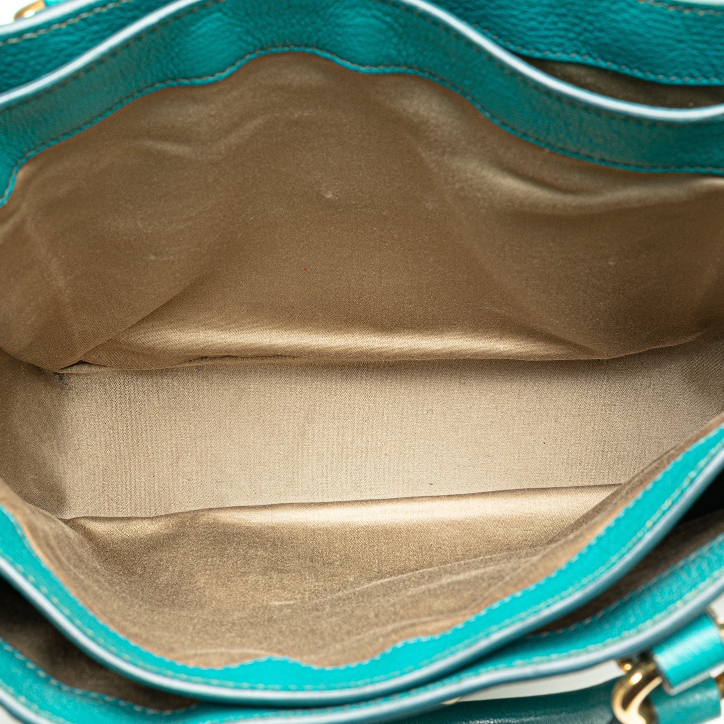 Miu Miu Goatskin Madras Satchel Blue