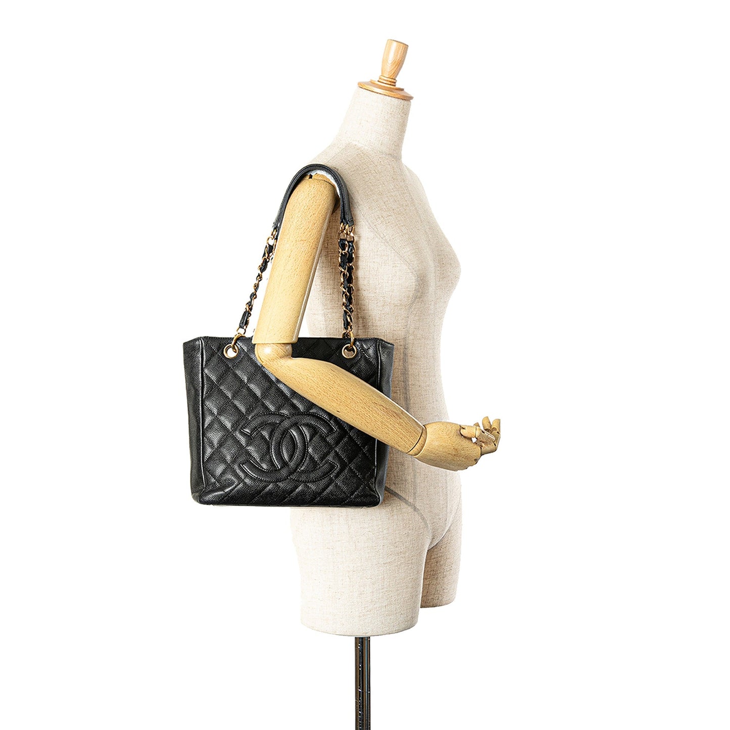 Chanel Caviar Petite Shopping Tote Black
