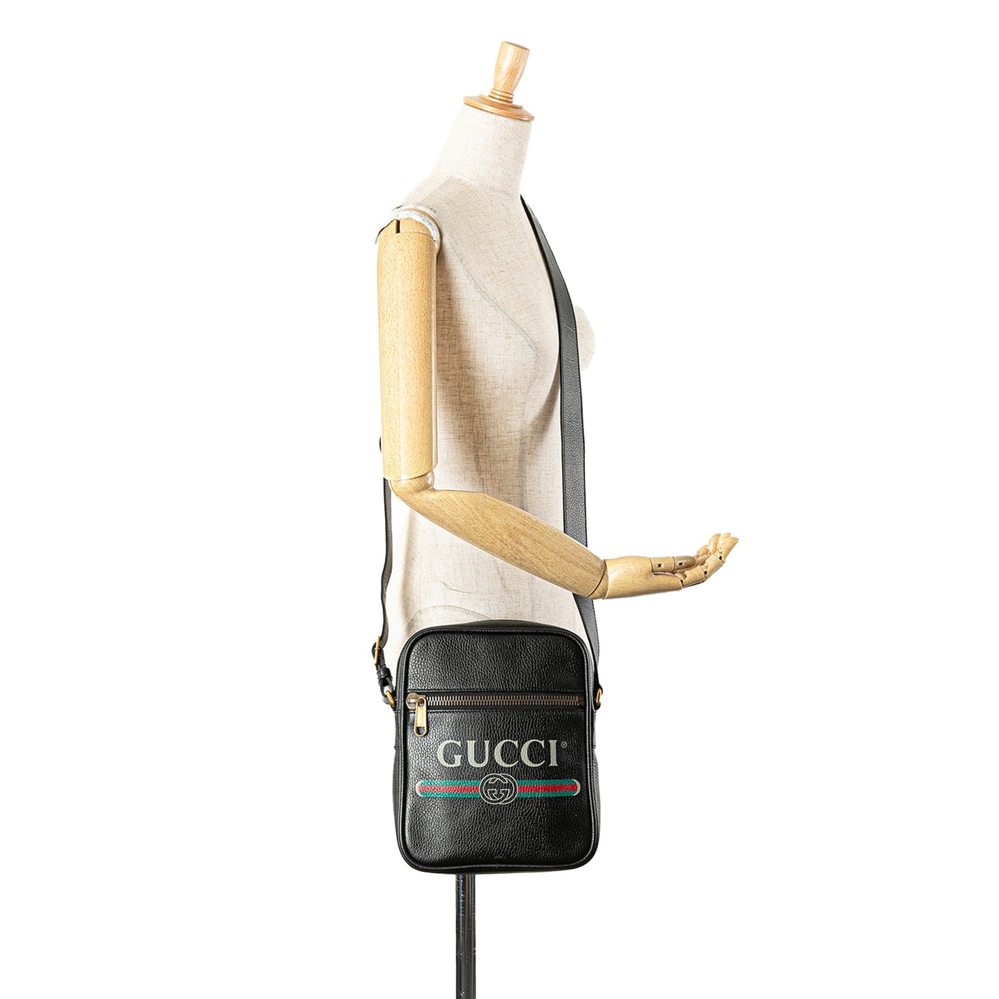 Gucci Leather Logo Crossbody Black