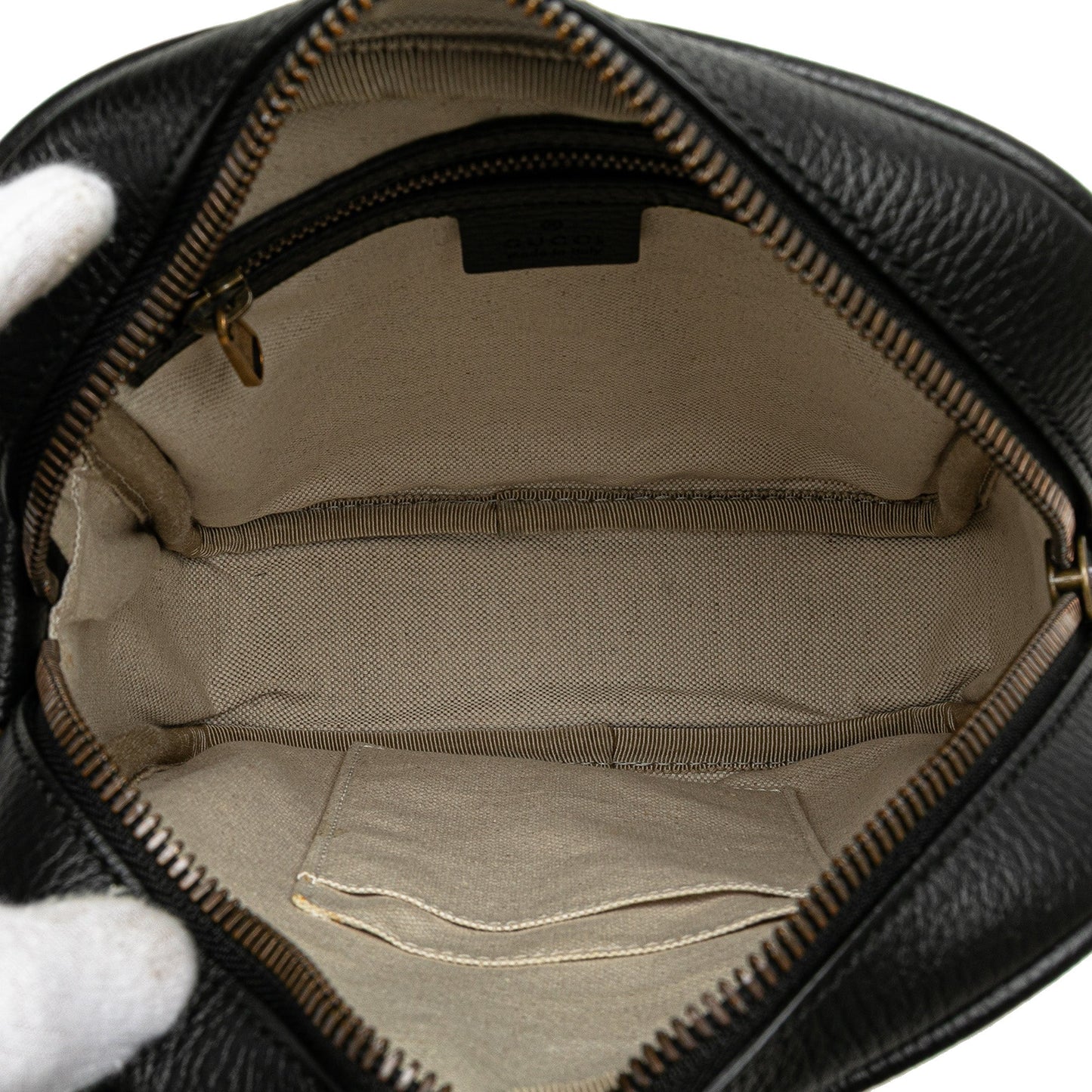 Gucci Leather Logo Crossbody Black