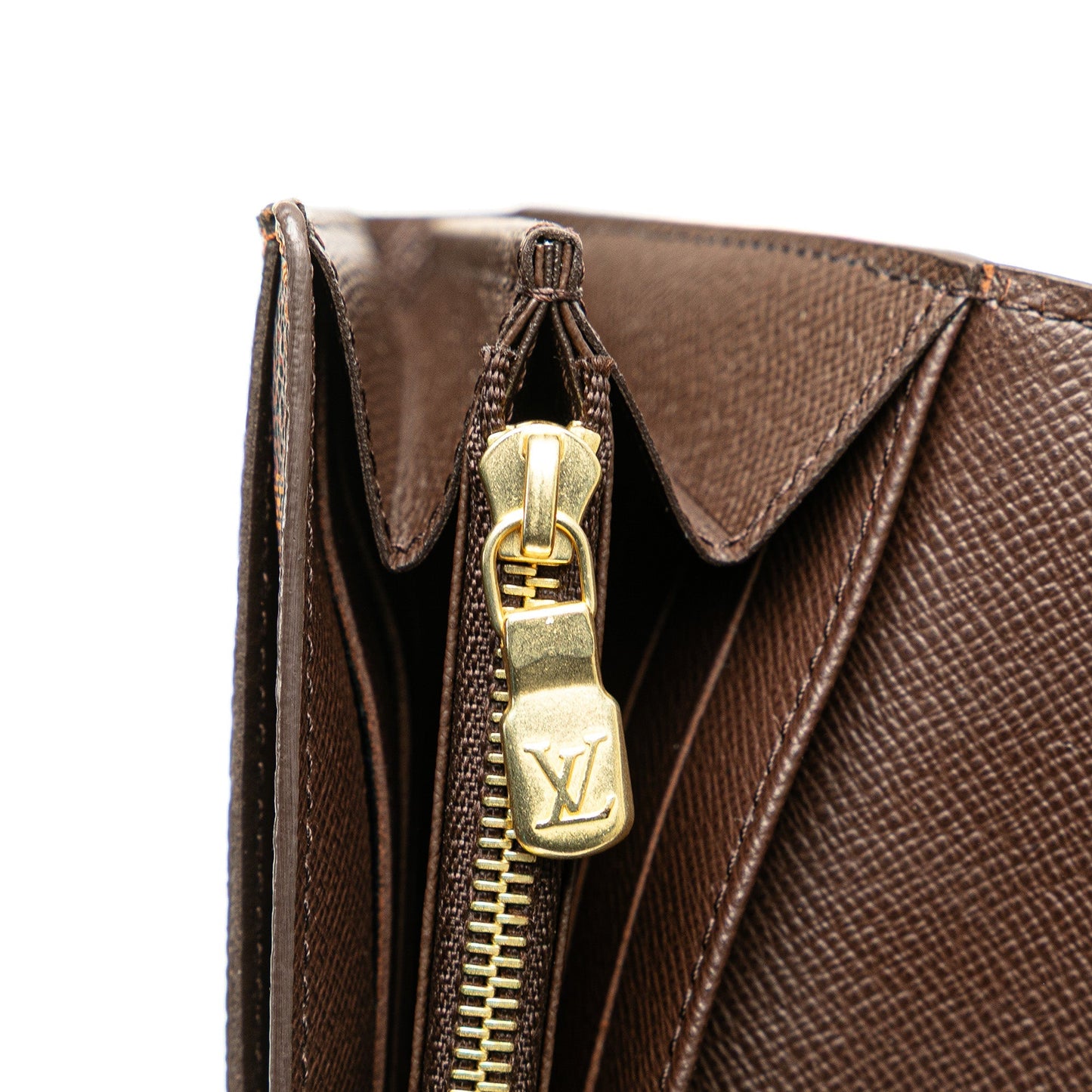 Louis Vuitton Damier Ebene Sarah Wallet Brown