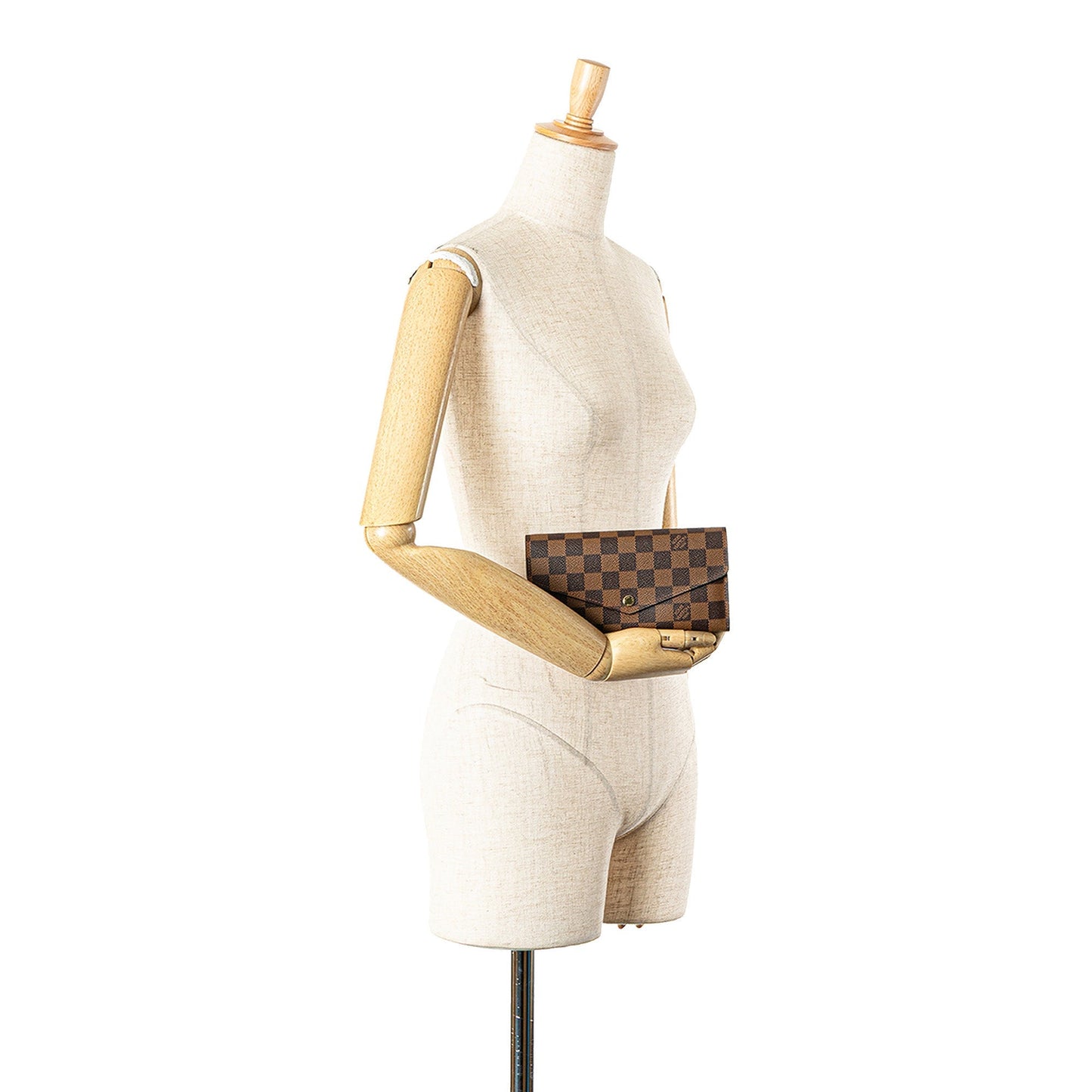 Louis Vuitton Damier Ebene Sarah Wallet Brown