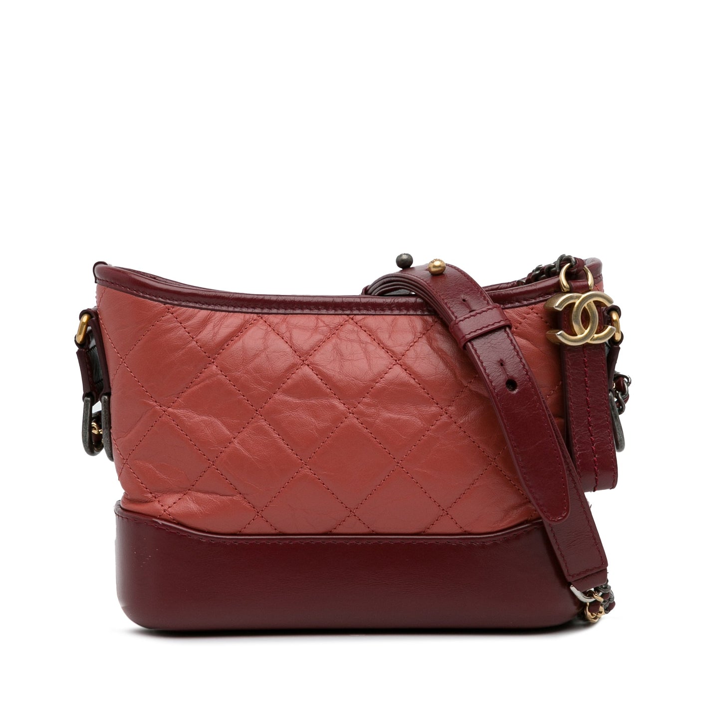 Chanel Small Chevron Lambskin Gabrielle Crossbody Red