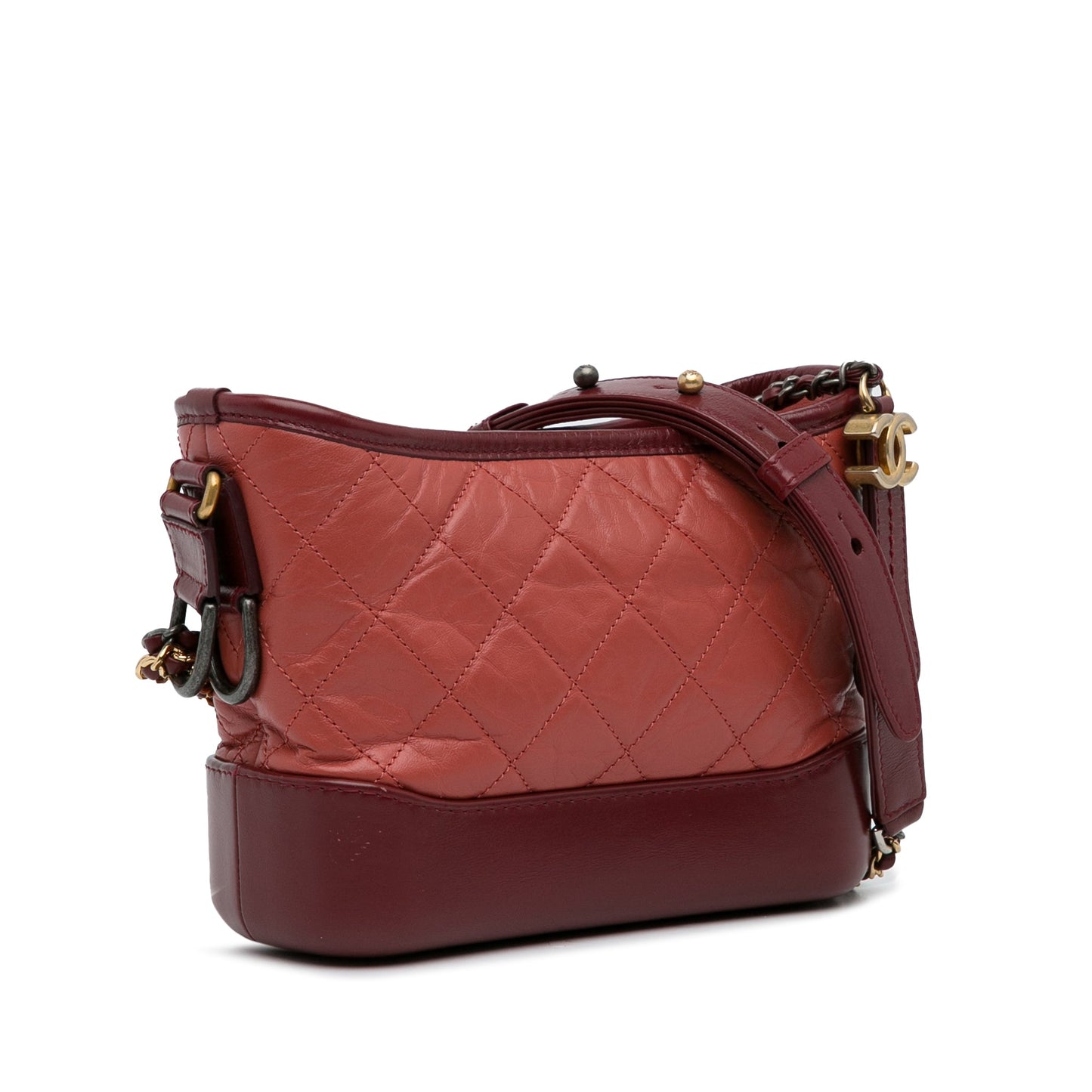 Chanel Small Chevron Lambskin Gabrielle Crossbody Red