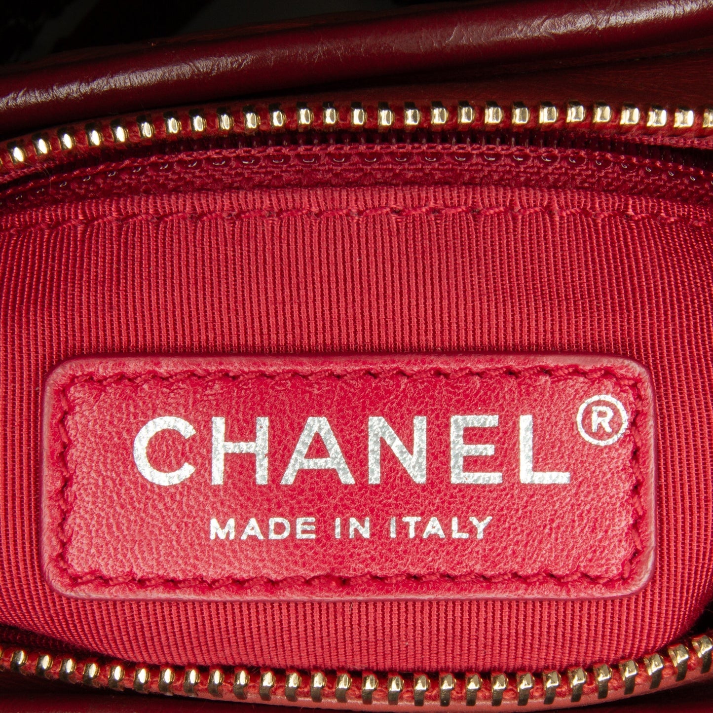 Chanel Small Chevron Lambskin Gabrielle Crossbody Red