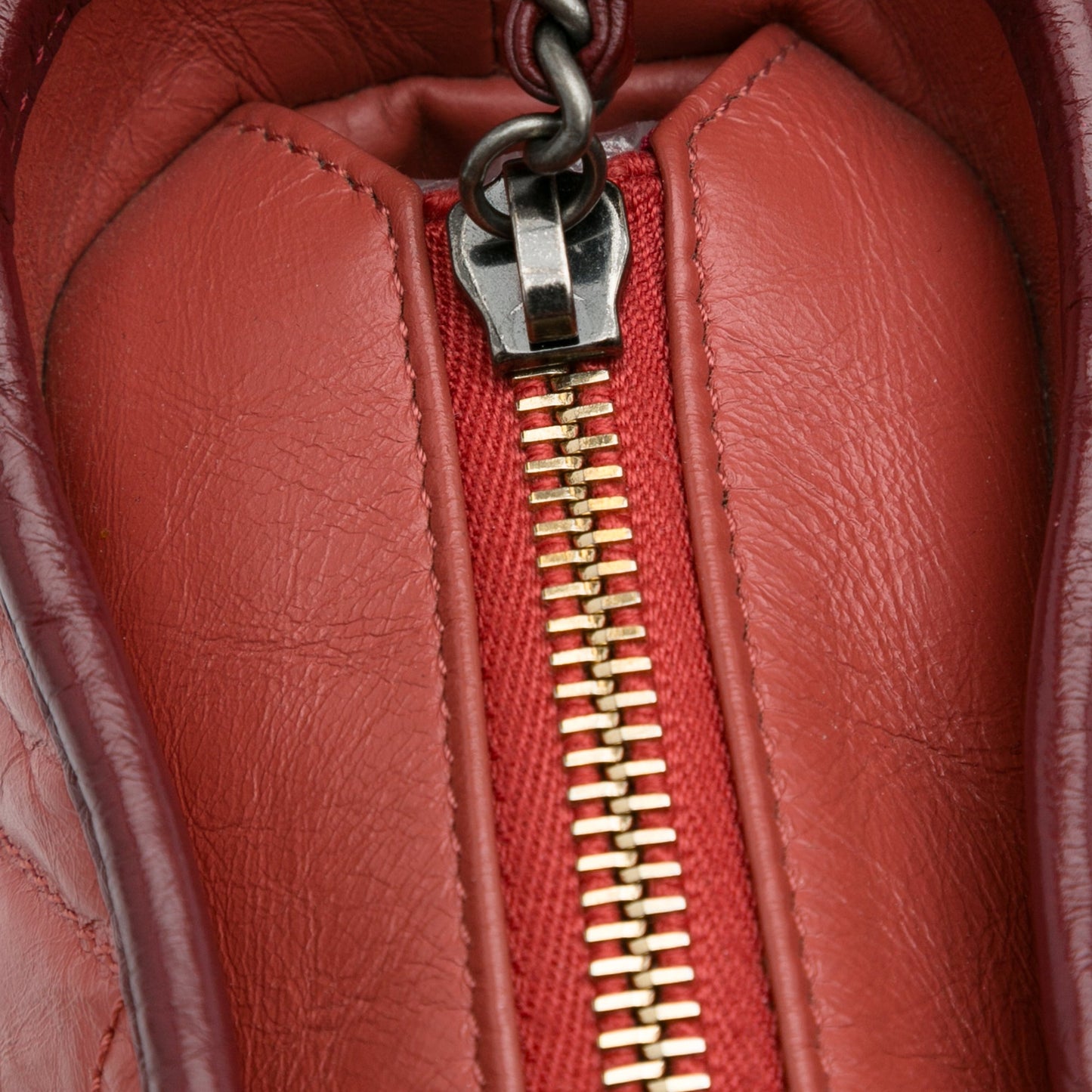 Chanel Small Chevron Lambskin Gabrielle Crossbody Red
