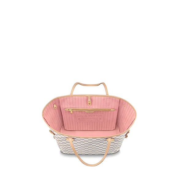 LV Neverfull MM Damier Azur Rose Ballerine