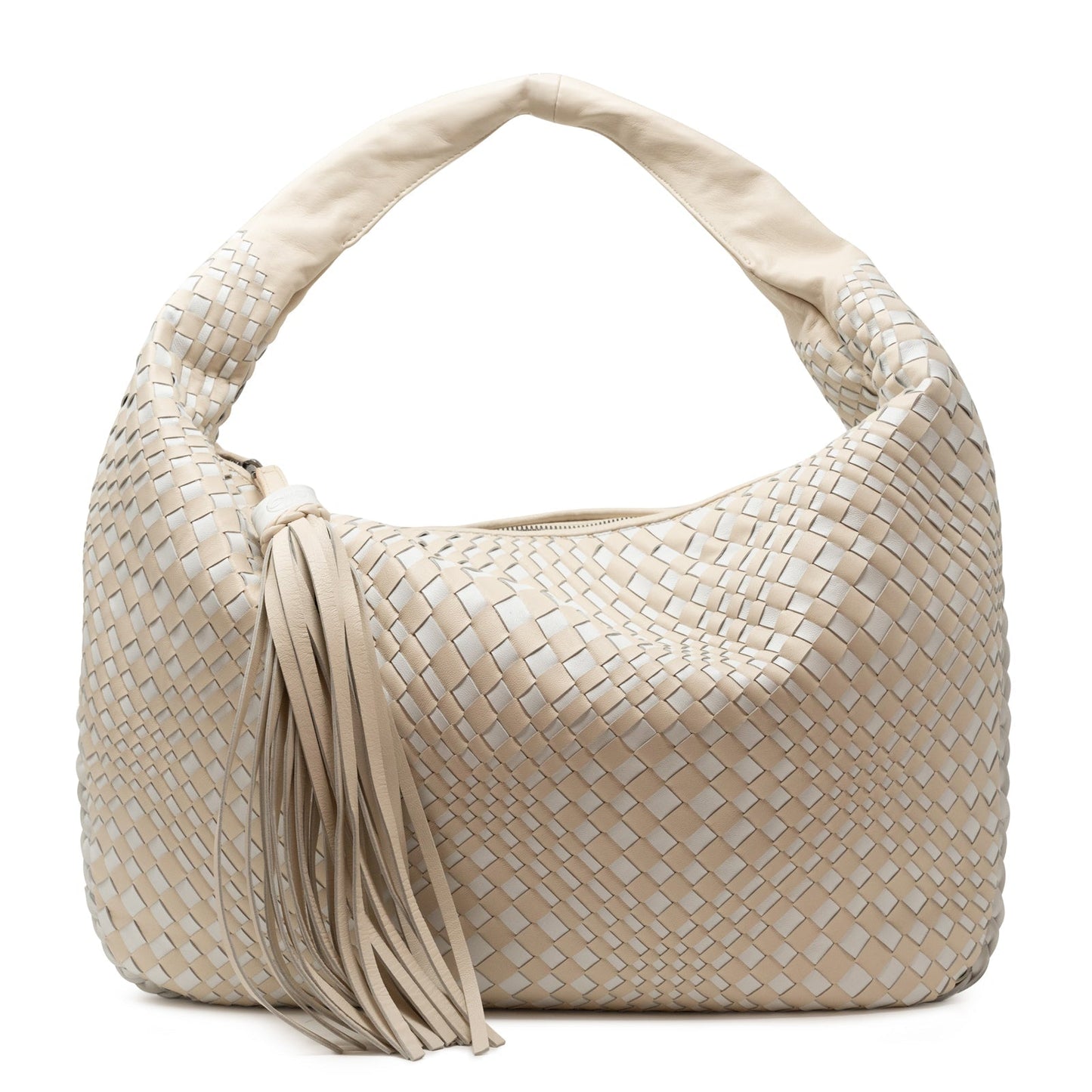 Brigitte Is Women Hobo Bag Intreccio Optical in White and Beige