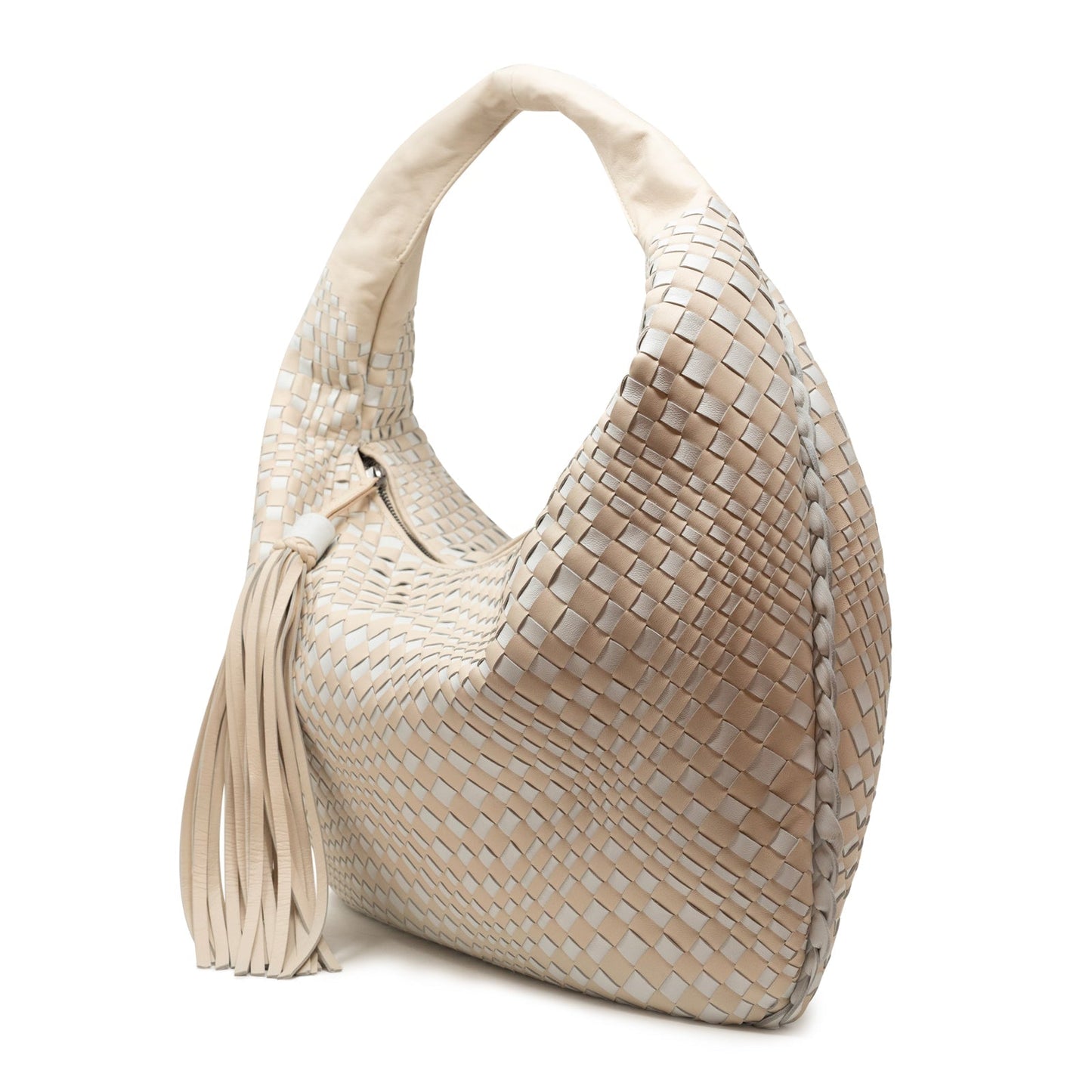 Brigitte Is Women Hobo Bag Intreccio Optical in White and Beige