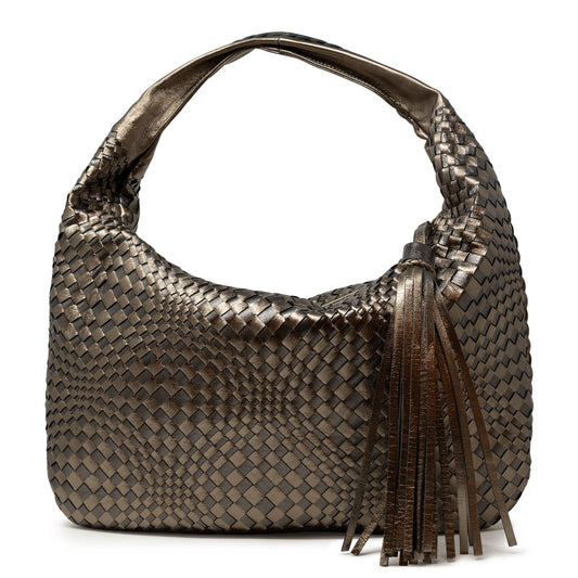 Brigitte Is Women Hobo Bag Intreccio Optical in Bronze and Gun Metal