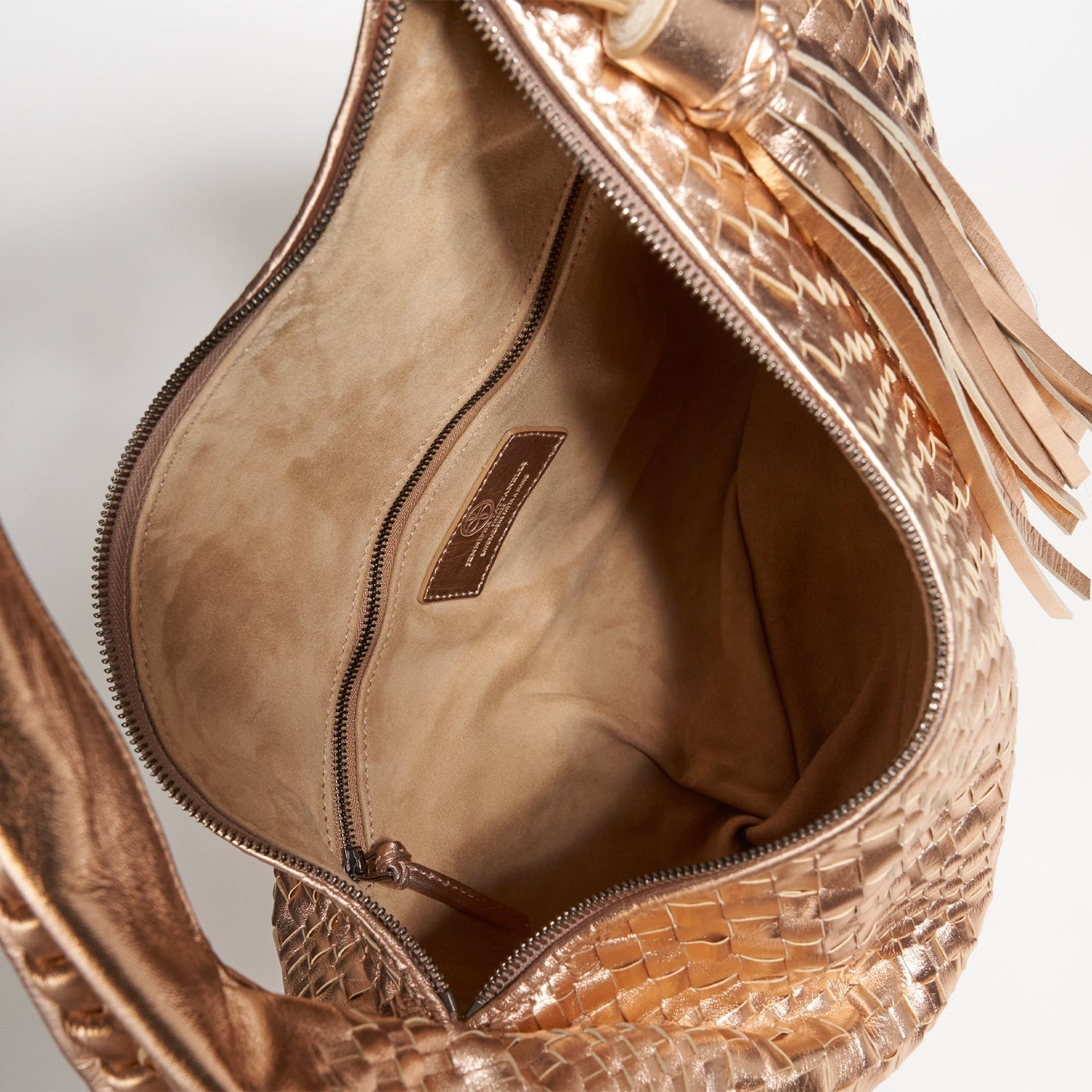 Brigitte Is Women Hobo Bag Intreccio Optical in Laminated Rose Gold