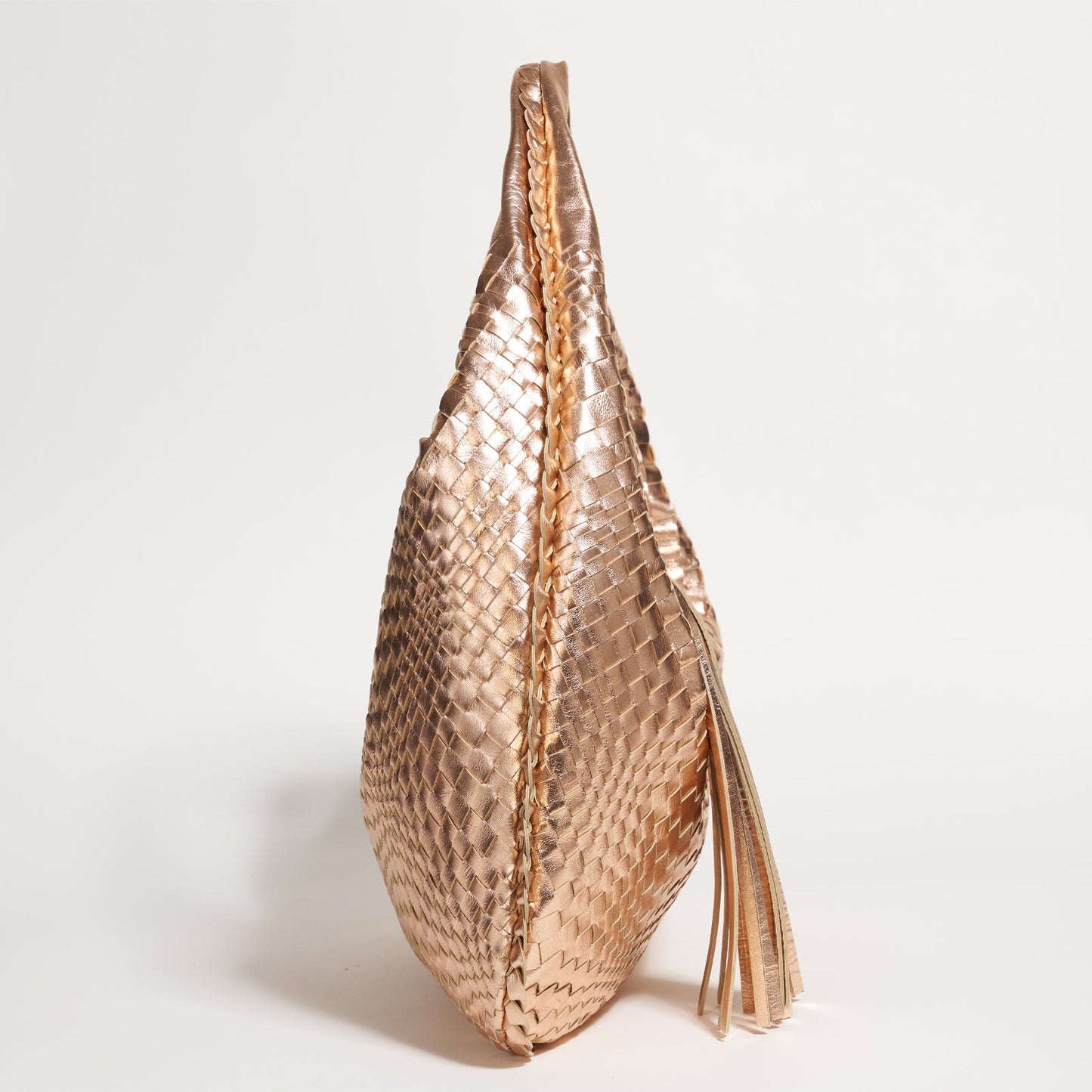Brigitte Is Women Hobo Bag Intreccio Optical in Laminated Rose Gold