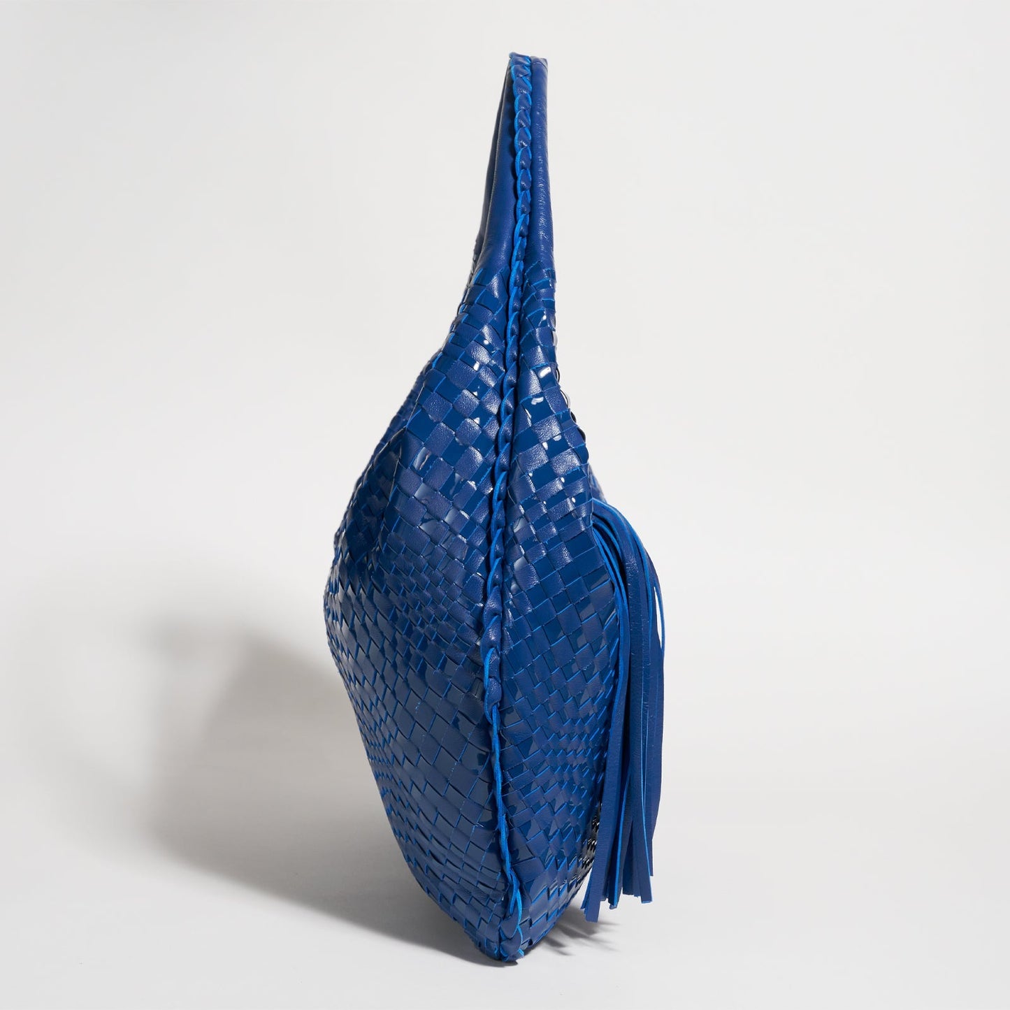Brigitte Is Women Hobo Bag Intreccio Optical Nappa and Patent Leather Orizzonte