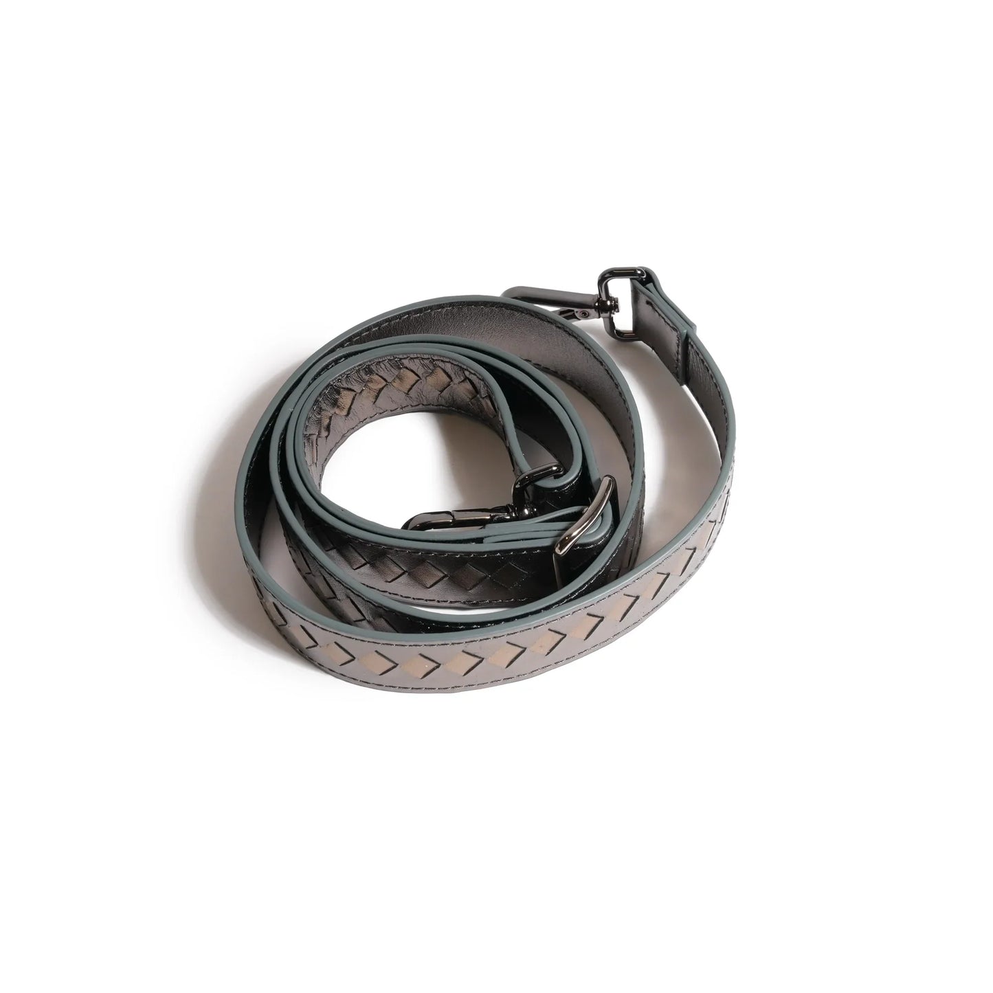 Women Mini Top Handle Madison Laminated Leather Bag in Gunmetal and Bronze