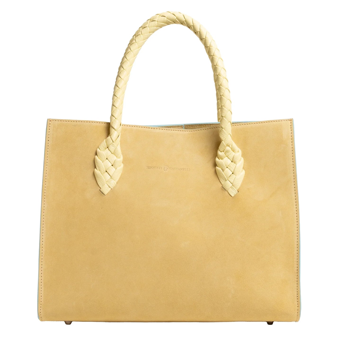Twist Large Leather Suede Tote in Vanilla
