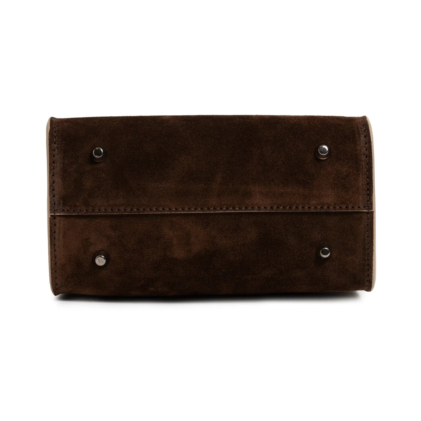 Twist Small Leather Suede Tote in Brown Mustang
