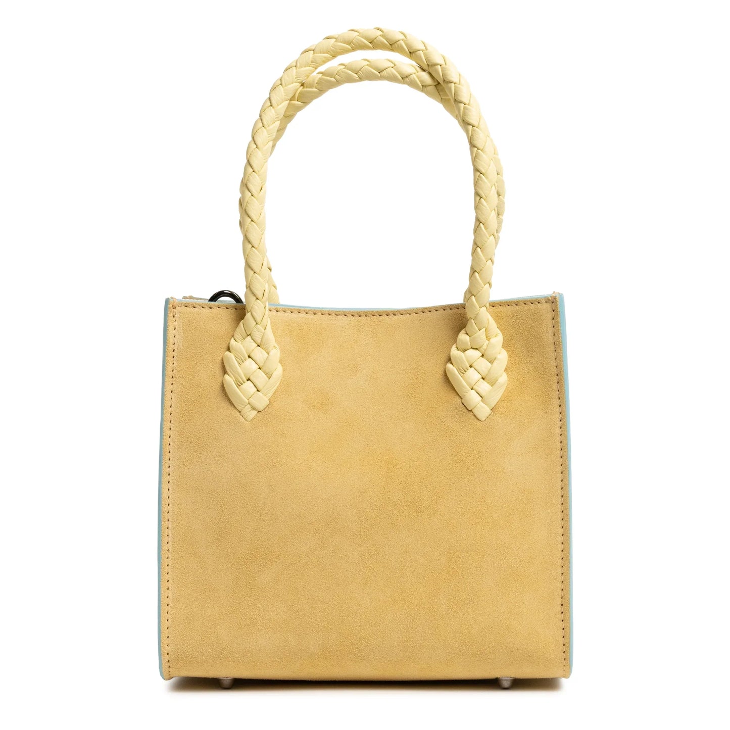 Twist Small Leather Suede Tote in Vanilla