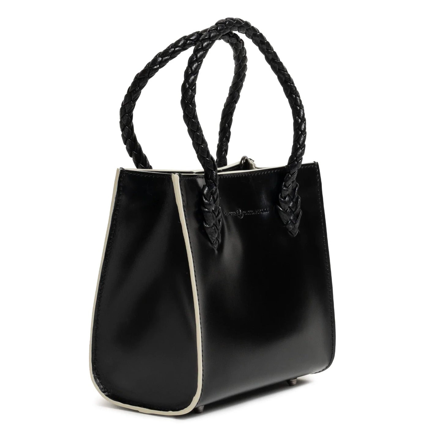 Twist Small Nappa Leather Tote in Black