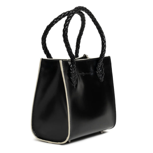 Twist Small Nappa Leather Tote in Black