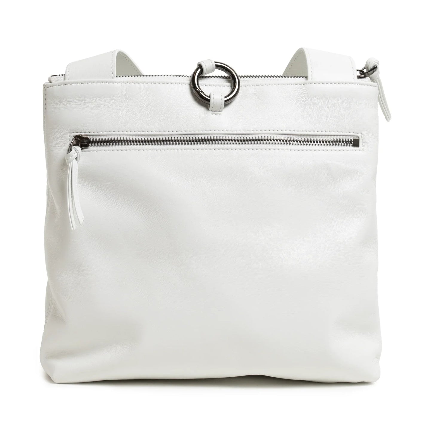 Women's Leather Crossbody Bag Intreccio Optical in White