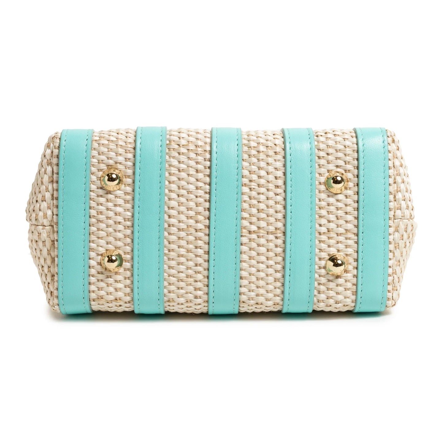 Stripes Canvas and Leather Mini Shopping Bag in Nappa Twinkletif
