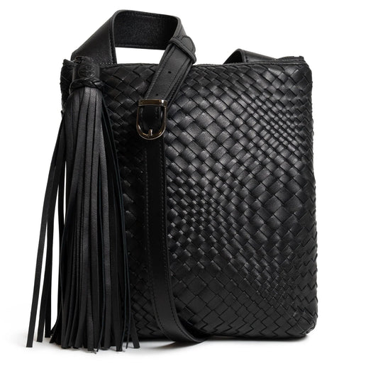 Kim Nappa Leather Crossbody Bag in Black