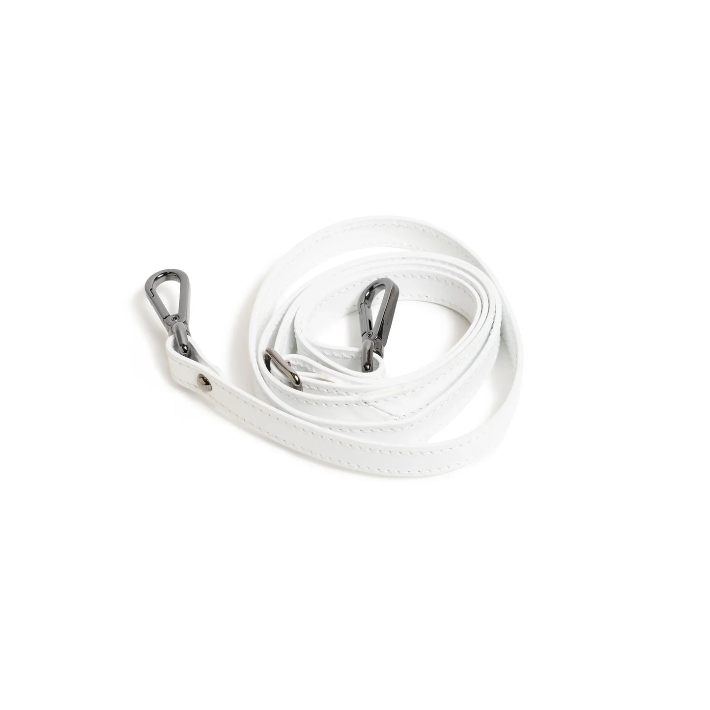 Stripes Medium Shopping Bag in Ivory and White Nappa Leather