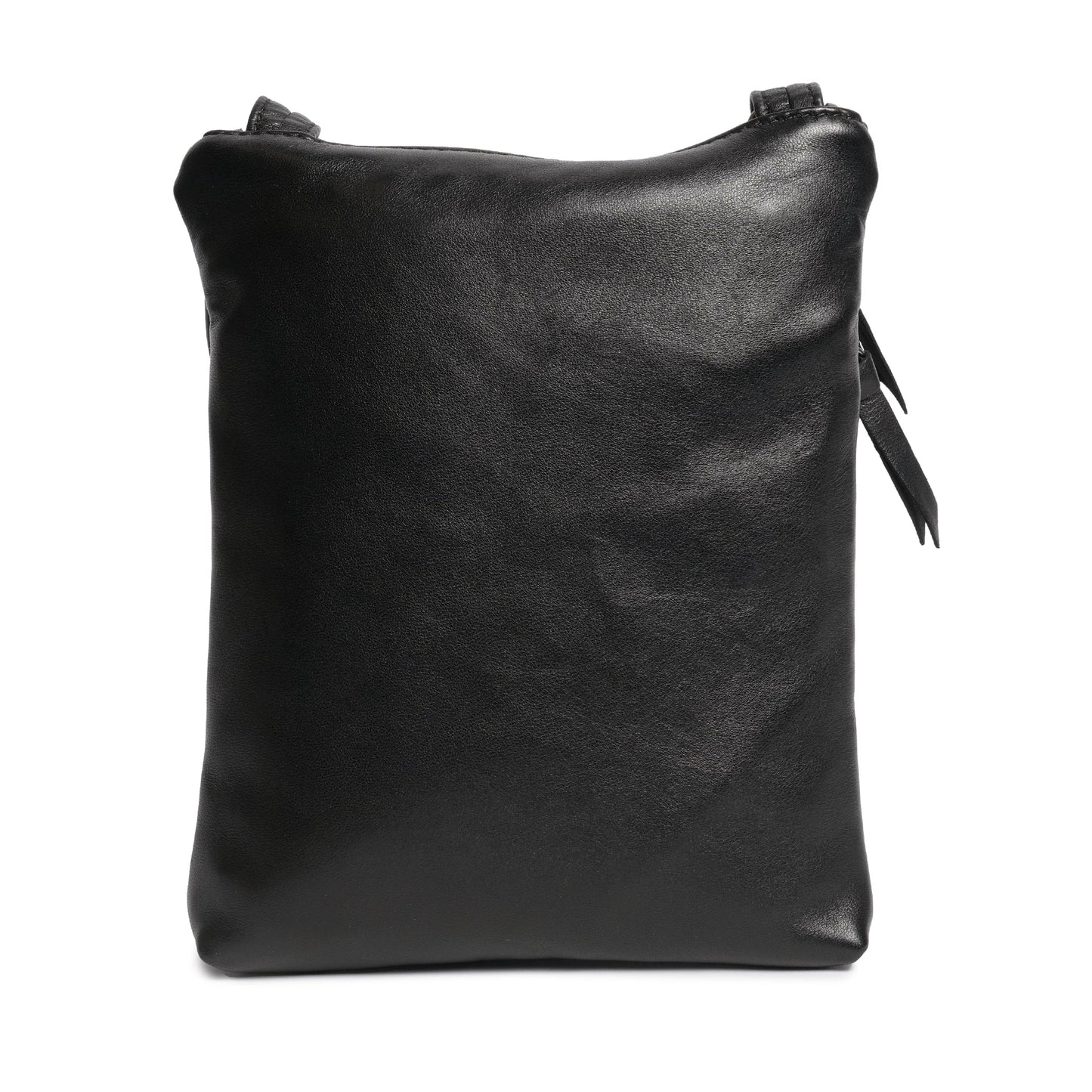 Women Intrecciato Soft Nappa and Patent Leather Messenger in Black
