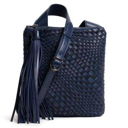 Kim Nappa and Suede Leather Crossbody Bag in Carta da Zucchero