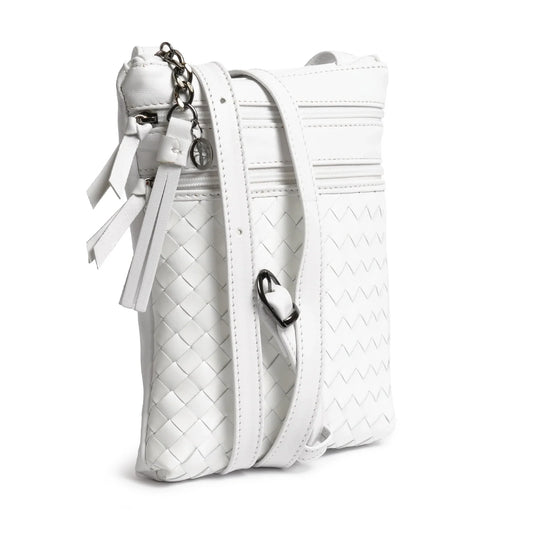 Women Intrecciato Soft Leather Messenger in White