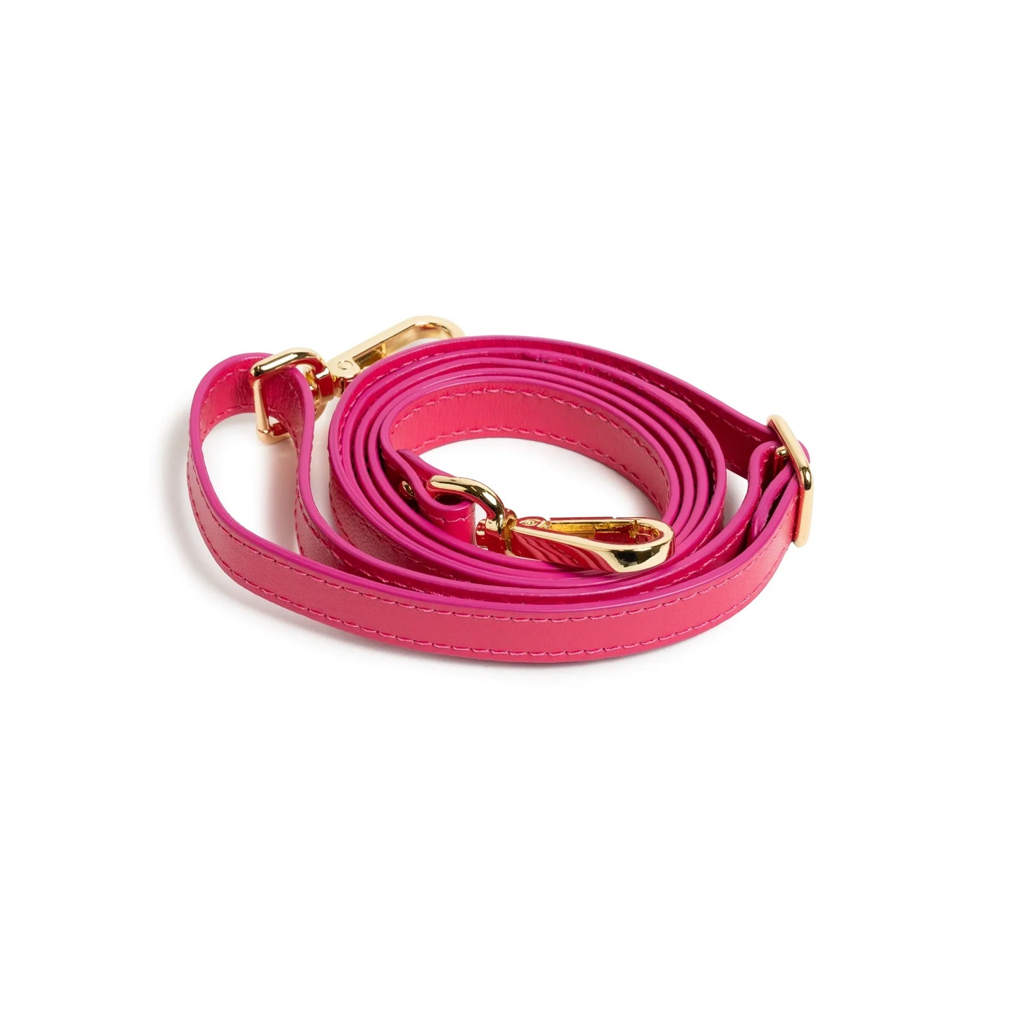 Stripes Canvas and Leather Mini Shopping Bag in Nappa Fucsia