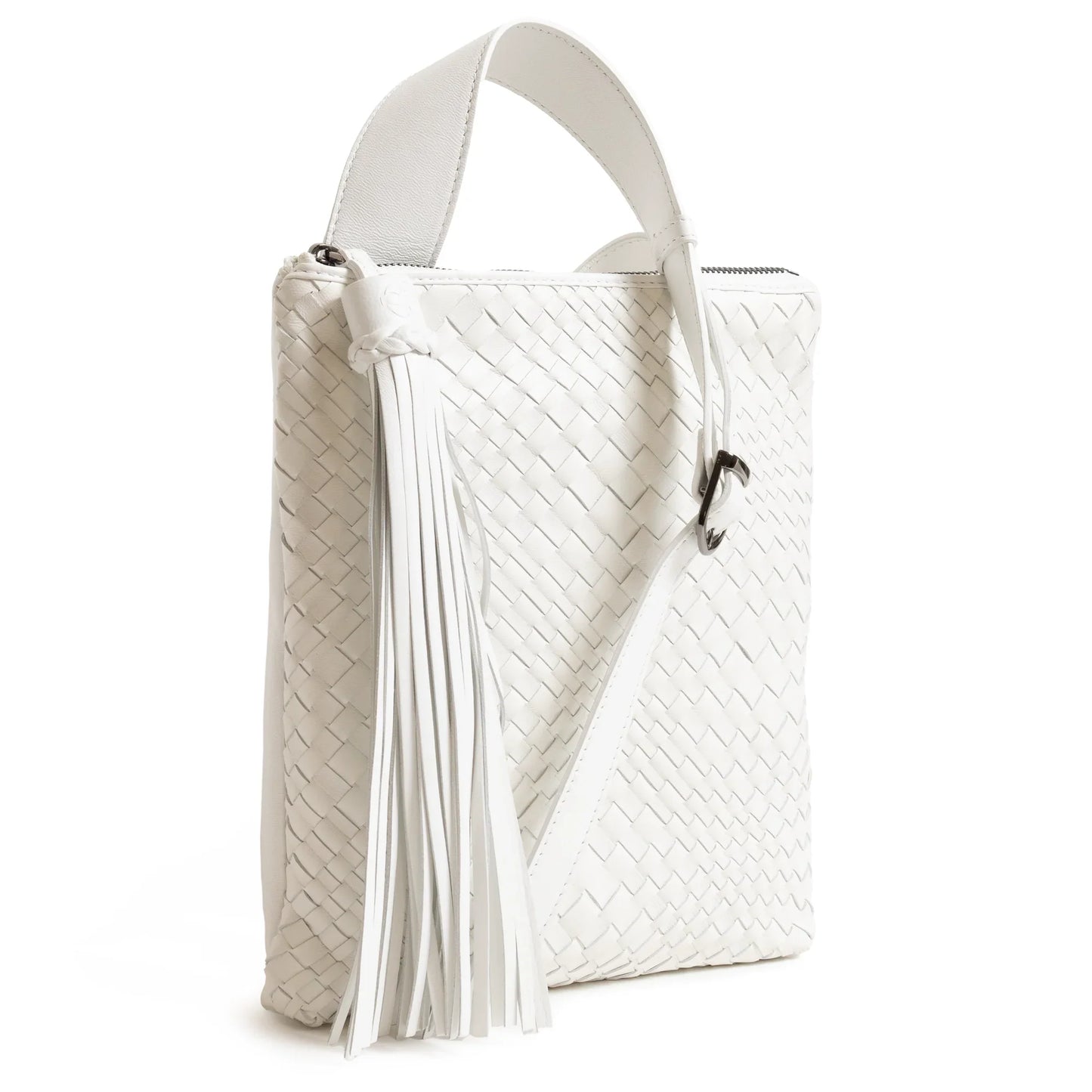 Kim Nappa Leather Crossbody Bag in White