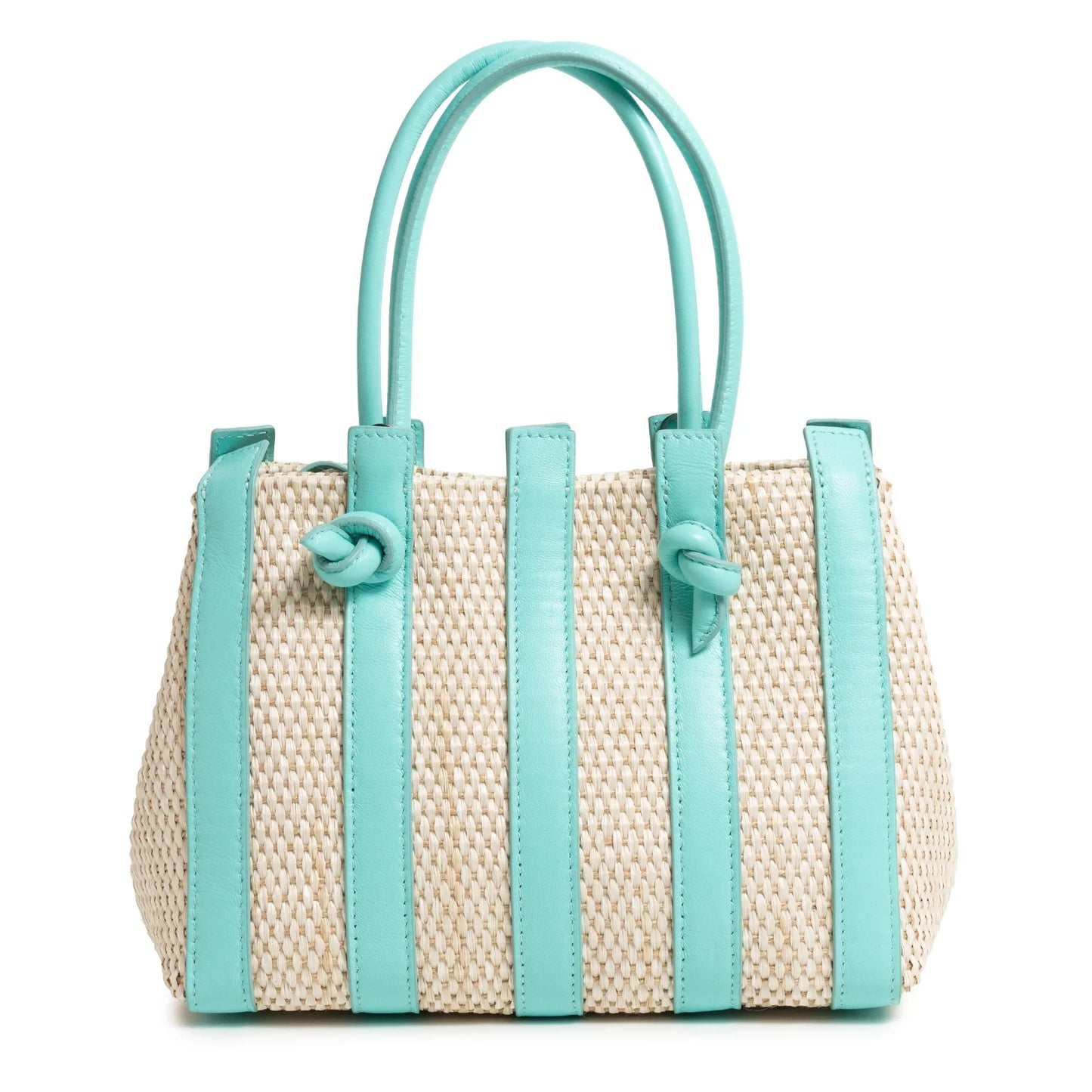Stripes Canvas and Leather Medium Shopping Bag in Nappa Twinkletif