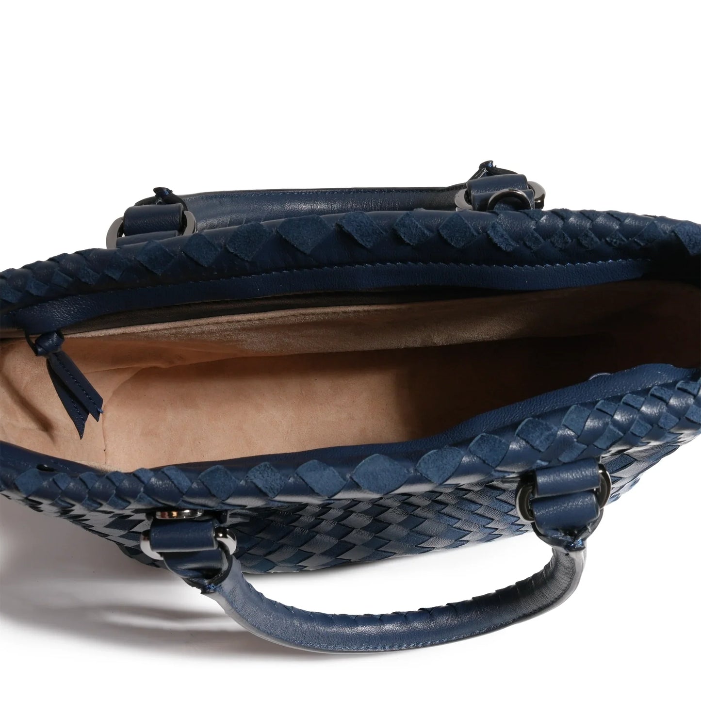 Women Mini Top Handle Madison Bag in Carta da Zucchero Nappa and Suede Leather