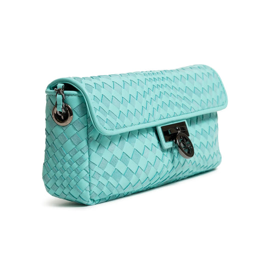 Long Chicca Women Intrecciato Leather Bag in Twinkletif Nappa and Suede