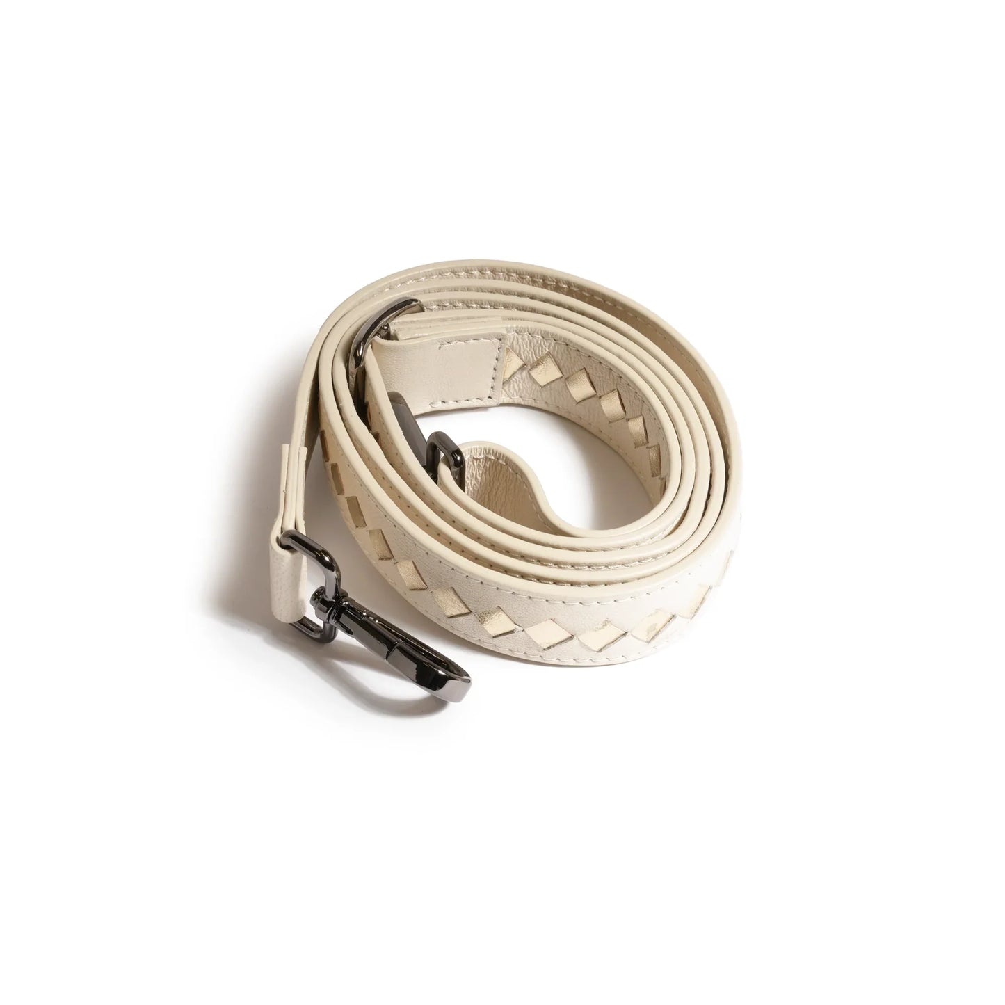 Women Mini Top Handle Madison Leather Bag in Nappa Ivory and Platinum